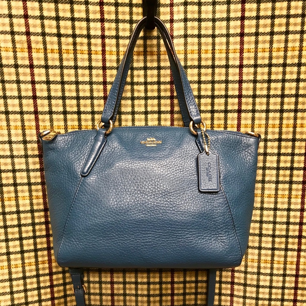COACH PEBBLE LEATHER MINI KELSEY SATCHEL/CROSSBODY